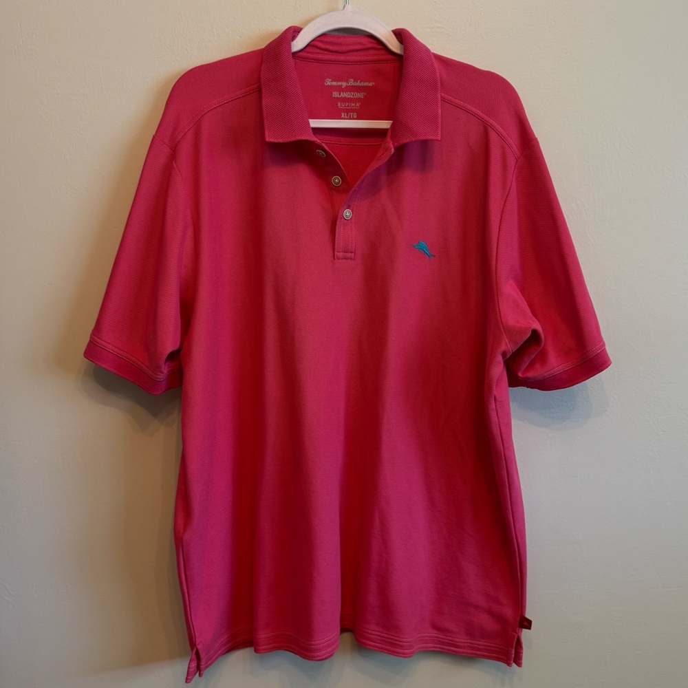 Tommy Bahama Men’s IslandZone Supima Polo Pink Ruffle